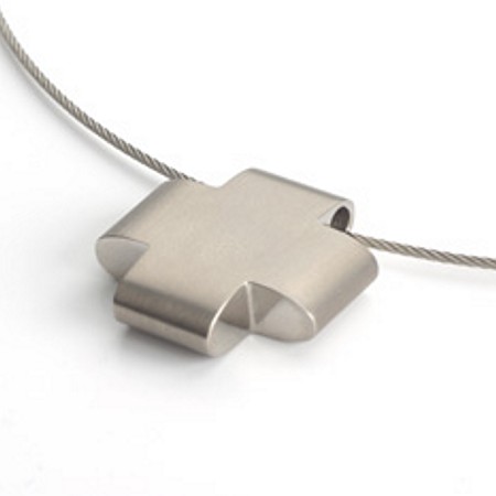 Titanium Brushed Cross Pendant - 0705-01 - Click Image to Close